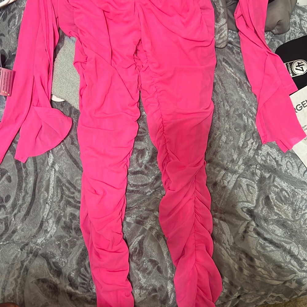 Mesh pink jumpsuit
